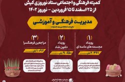 کمیته فرهنگی و اجتماعی ستاد نوروزی کیش - مدیریت فرهنگی و آموزشی