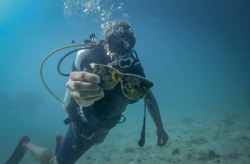 مشارکت غواصان حرفه ای و ساکنان کیش در پاکسازی سواحل و دریا